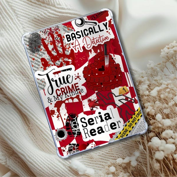 True Crime | Bookish Kindle Insert | eReader Decor for Thriller Book Lovers