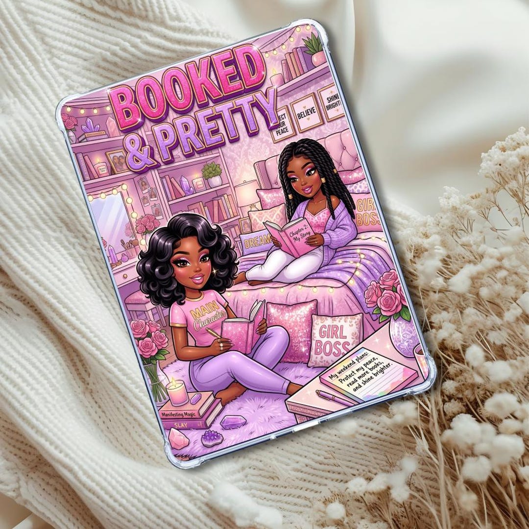Pink and Purple Booked & Pretty Black Girl Kindle Insert or Ereader ...