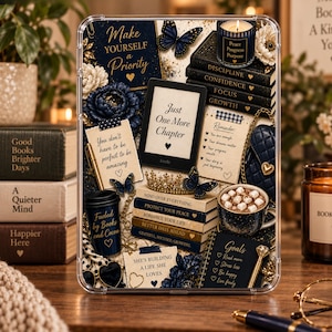 Indigo Chapters Kindle Insert | Blue Bookish E-Reader Decor | Clear Case Insert | Book Lover Gift