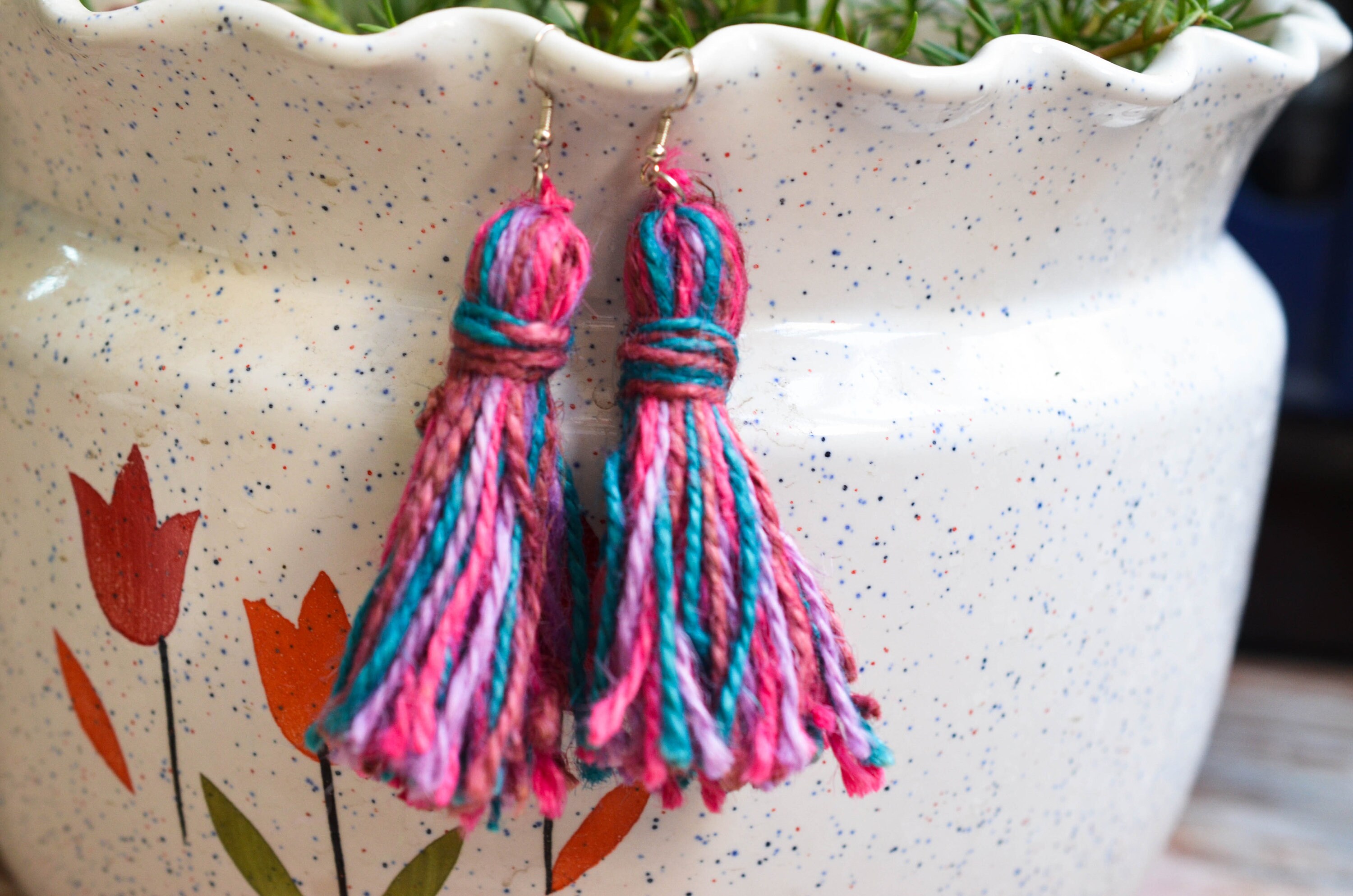 Jute Earrings Twine Earrings Wicker Earrings Raffia Etsy