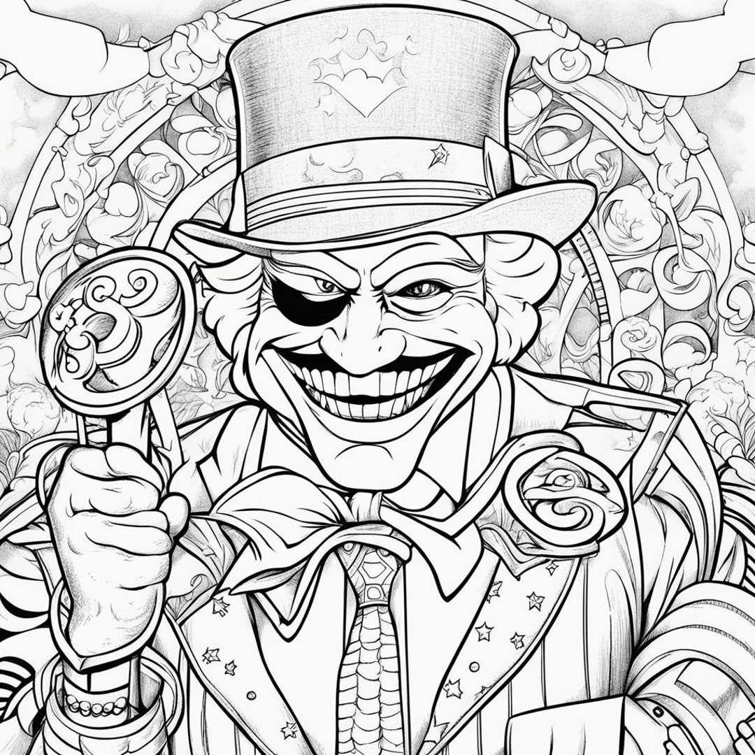 20 Funny Jokers Colouring Pages for Adult With Mandela Artwork - Etsy
