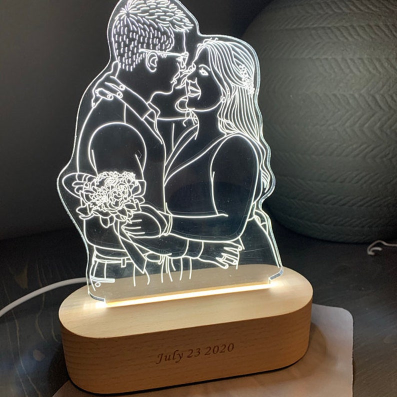 Personalizado 3D retrato lámpara de fotos led luces para Etsy Personalizado 3D retrato lámpara de fotos led luces para Etsy