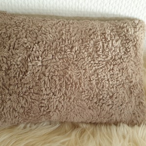 Kissen Taufkissen Alpaka beige Streifen & Wunschnamen Bild 2