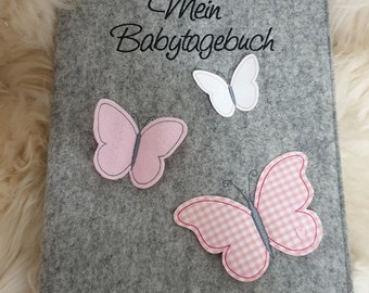 Babytagebuch Babyalbum Babybuch Schmetterlinge 3D