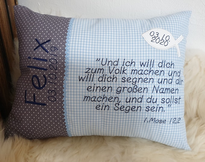 Personalisiertes Geburtskissen - Mit Daten Bedruckt 40x40cm