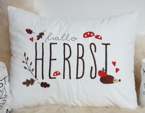 Herbstdeko Kissenbezug Mit Ahornblättern - Plüsch Kissenhülle Für Wohnzimmer