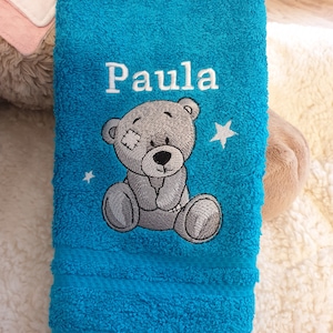 Handtuch Bär Teddy Sterne mit Namen bestickt W356