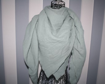 XXL Musselin Tuch Musselintuch Halstuch Schal Damen dusty mint