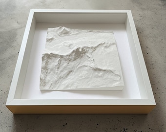 Mapa topográfico 3D del Matterhorn / Relieve montañoso de Suiza e Italia