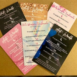25 Cartes de visite pour le soin après-traitement ANTI-RIDES - Baume à lèvres après traitement pour les sourcils et les lèvres