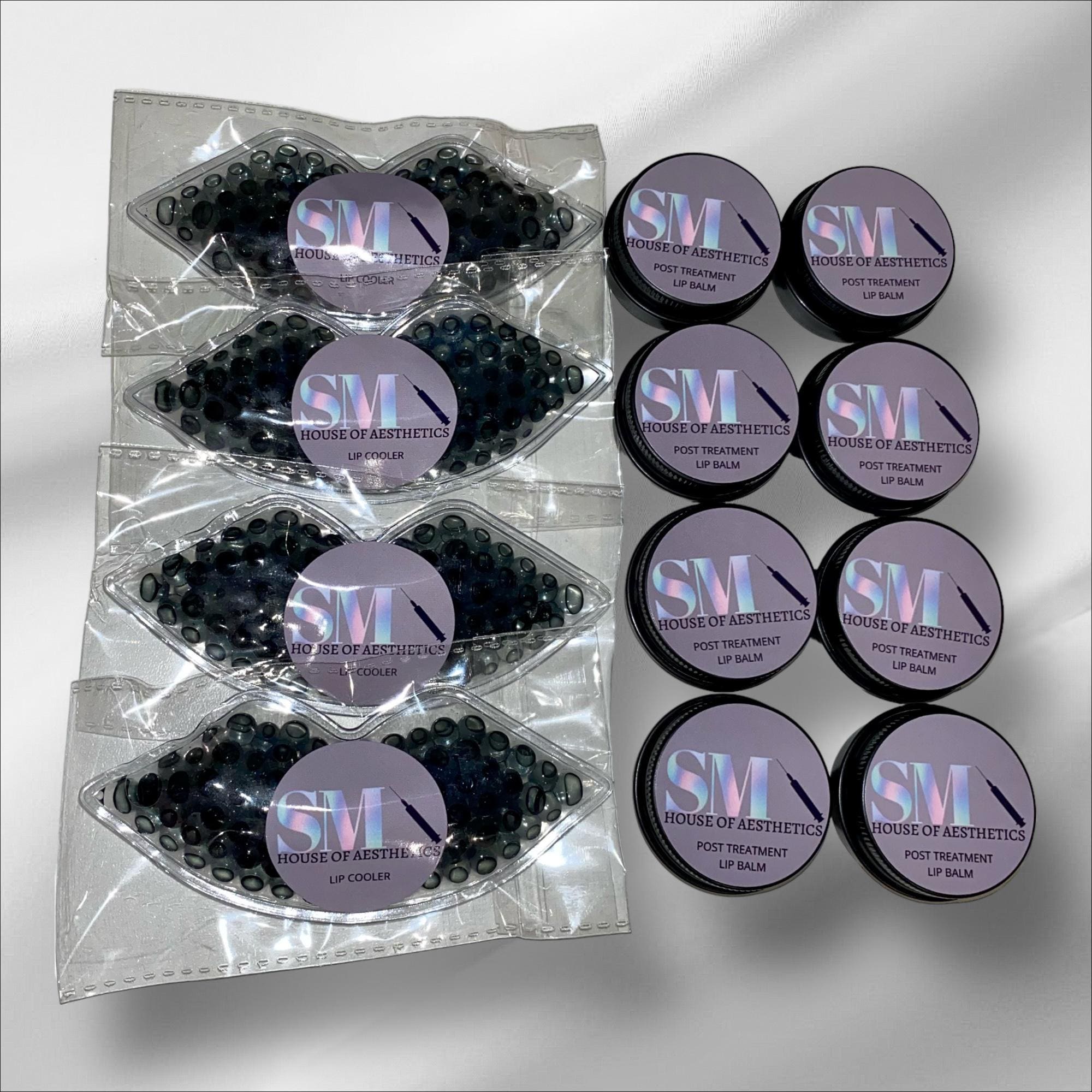 BUNDLE 25 Lip Ice Pack Cooler PLUS 25 Arnica Lip Balm. Personalised. Branding. White Labelled. Swelling. Bruising. Clinic. Aesthetics