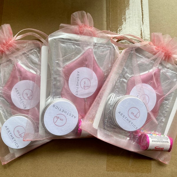 20 personalised arnica Lip balm aftercare LUX BAGS + Hydrating Collagen Vitamin E & Hyaluronic acid Lip Mask.  Lip filler