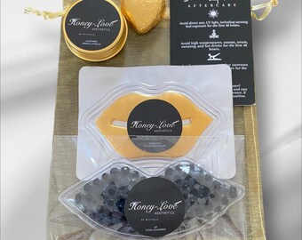 20 Personalised ARNICA lip balm SD Aftercare bags - lip Ice pack + collagen & Hyaluronic acid Lip Mask + aftercare card  client gift