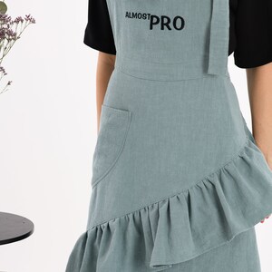 Personalized embroidered women's apron. Custom made apron. Great for a Chef, Artist, Bartender. Gift for stylish Mum, Nana image 2