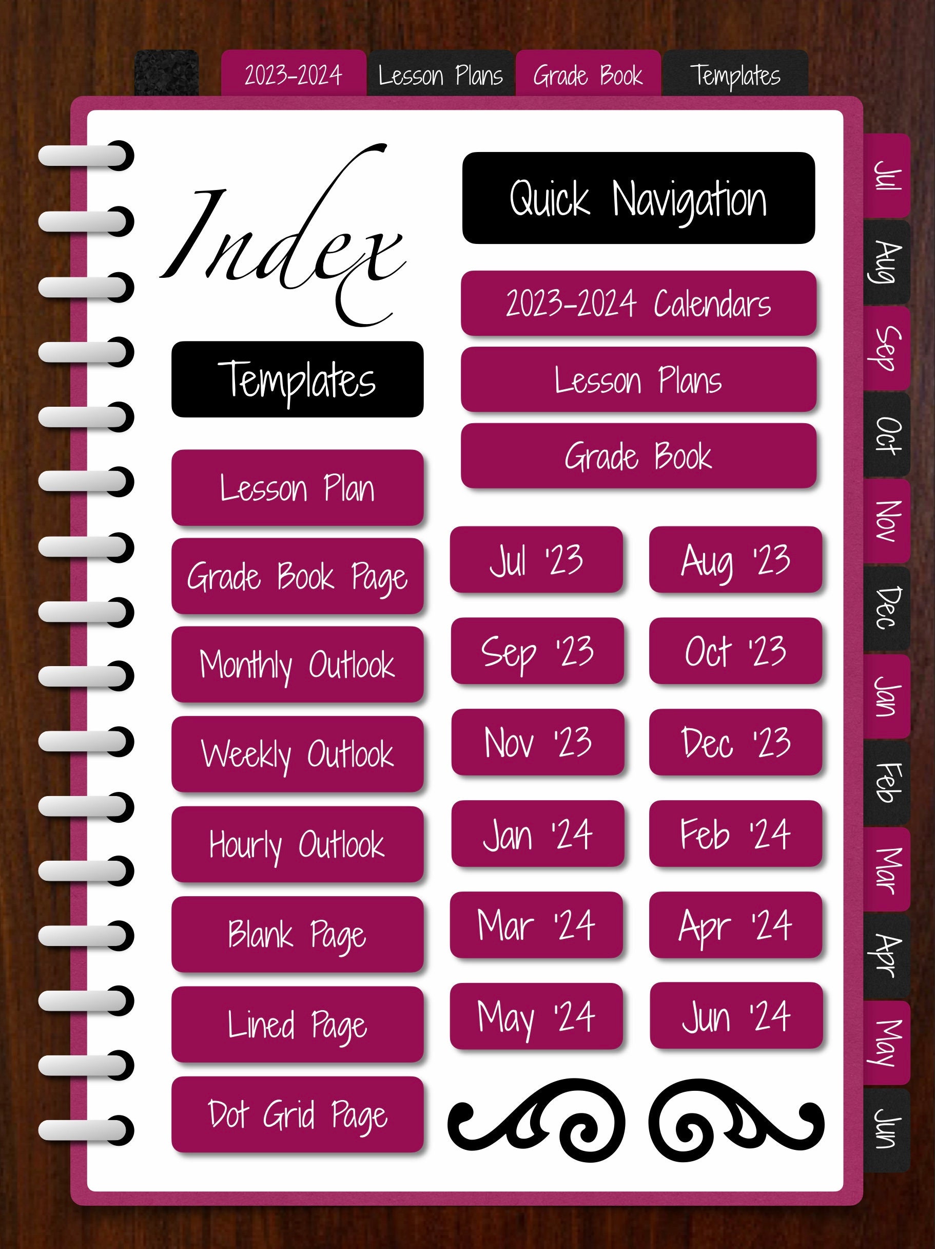 20232024 Dated Digital Teacher Lesson Planner and Grade Book in