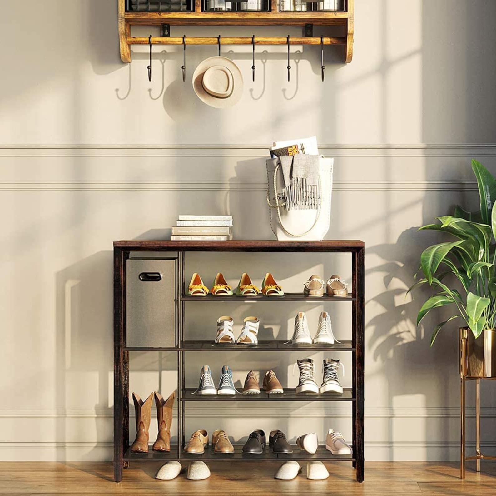 Rustic Shoe Rack Entryway Shoes Storage Stand 5Tier Shoe Rack Etsy