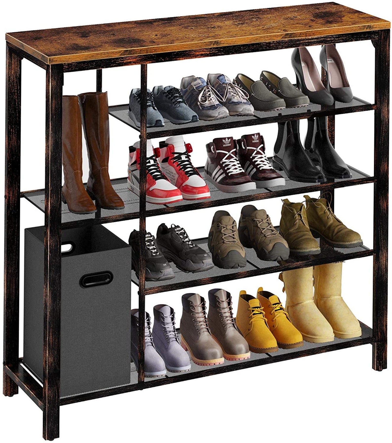 Rustic Shoe Rack Entryway Shoes Storage Stand 5Tier Shoe Rack Etsy