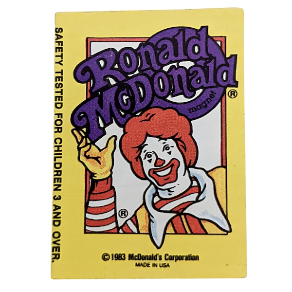 1983 Ronald McDonald Magnet