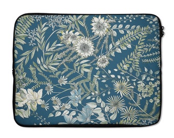 Womens laptop bag Personalized Laptop Sleeve Flower Print Custom Laptop Sleeve Floral Macbook Cover