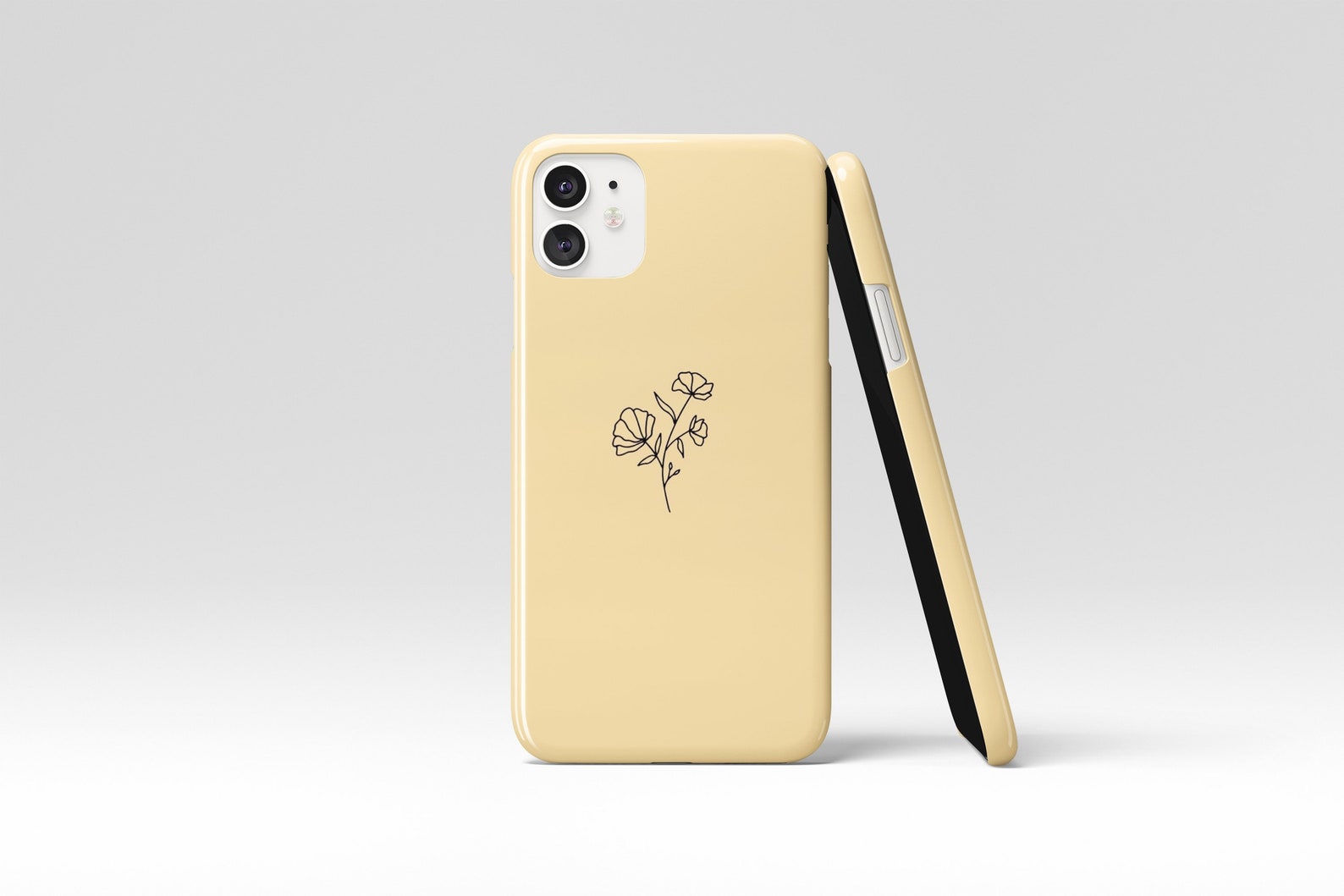 Minimal Flower Yellow Phone Case iPhone Cases Samsung Etsy