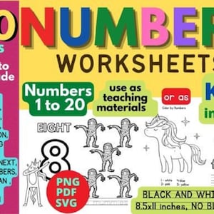 100 Pages - Numbers Worksheet for Ages 3 to 5- Template