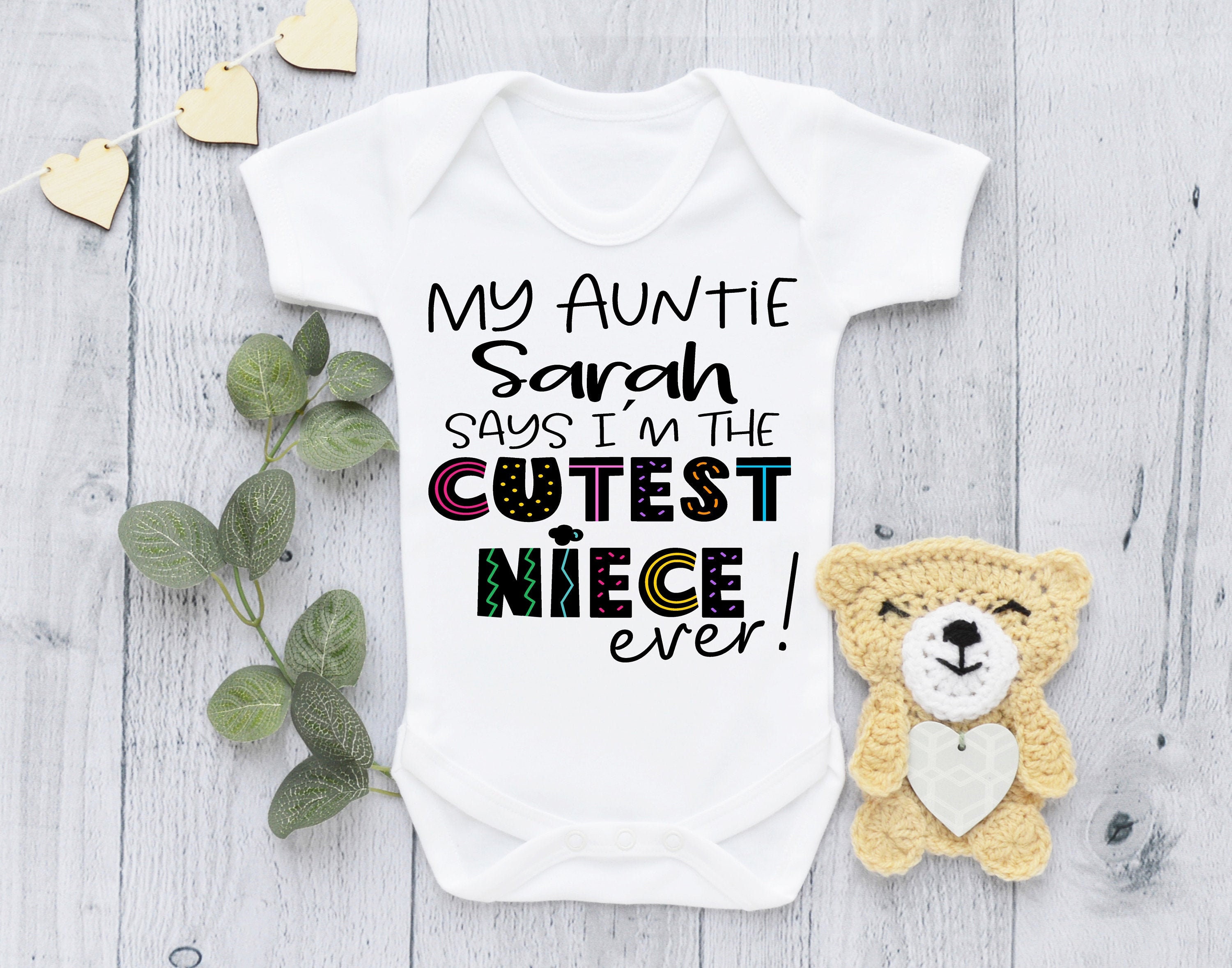 Personalised CUTEST NIECE EVER Baby Grow Baby Gift New Etsy UK
