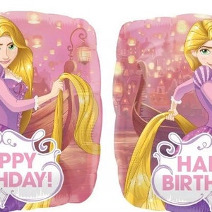2-18” tangled Rapunzel happy birthday Mylar foil balloons party Supply Decoration
