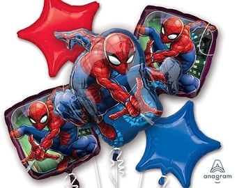 Ramo de globos de Spiderman (5 piezas) Globos Mylar para fiestas