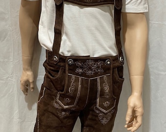 Lederhosen 100% cuir véritable short bavarois allemand Oktoberfest