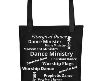 Black Dance Ministry Tote Bag| Worship Flags Bag| Dance Tote Bag| Praise Dance Garment Bag| Dance Fashion Bag| Mattahs Bag| Worship Veil Bag