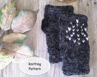 PDF Fairisle Dots Fingerless Mitts KNITTING PATTERN. Fingerless Gloves Mittens Knitting Pattern