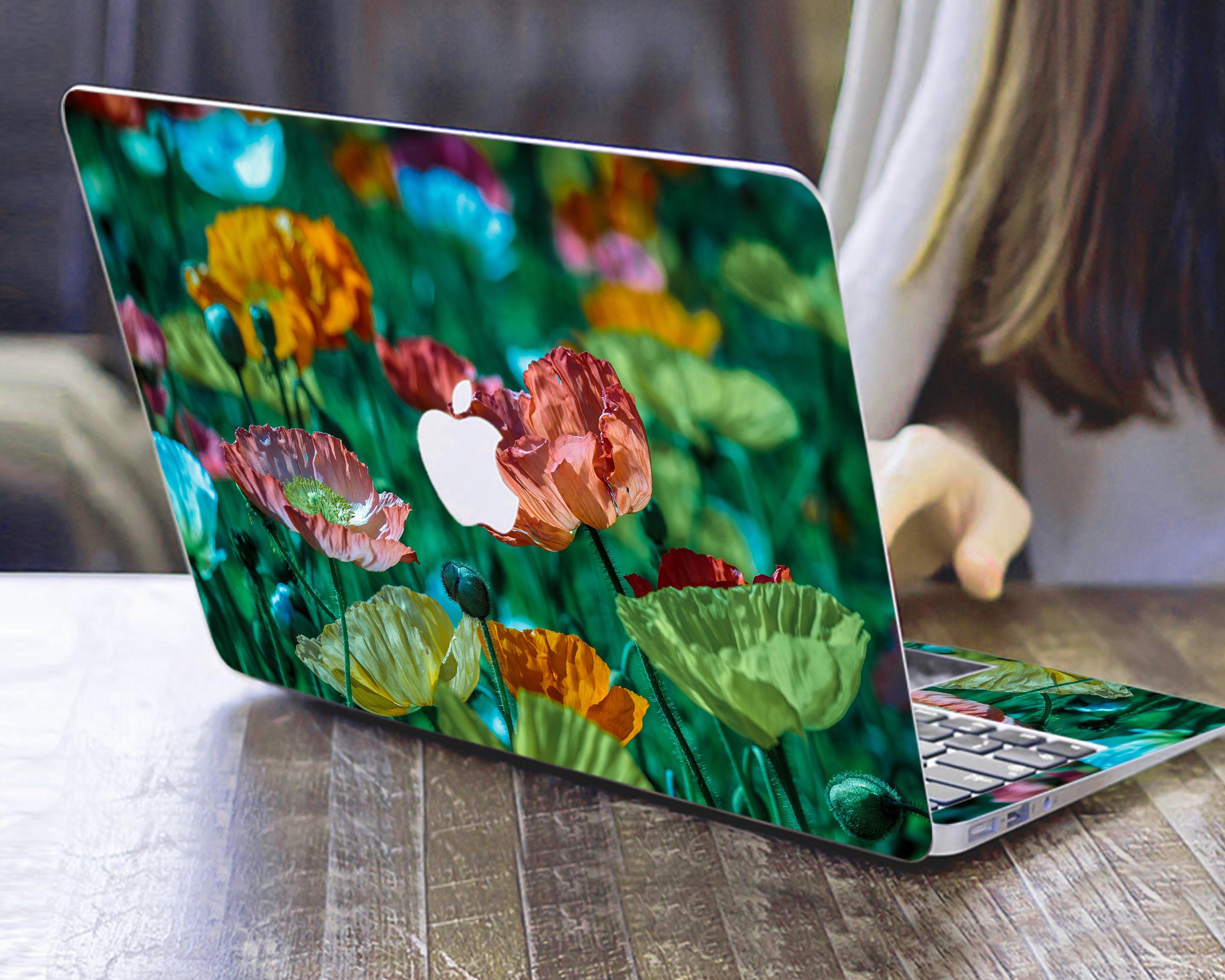 Flower Macbook Skin Macbook Pro 13 M1 Laptop Skin Macbook Air Etsy