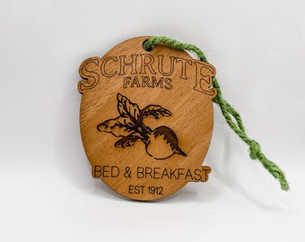 Schrute Farm B&B//The Office inspired Christmas ornament//Car charm