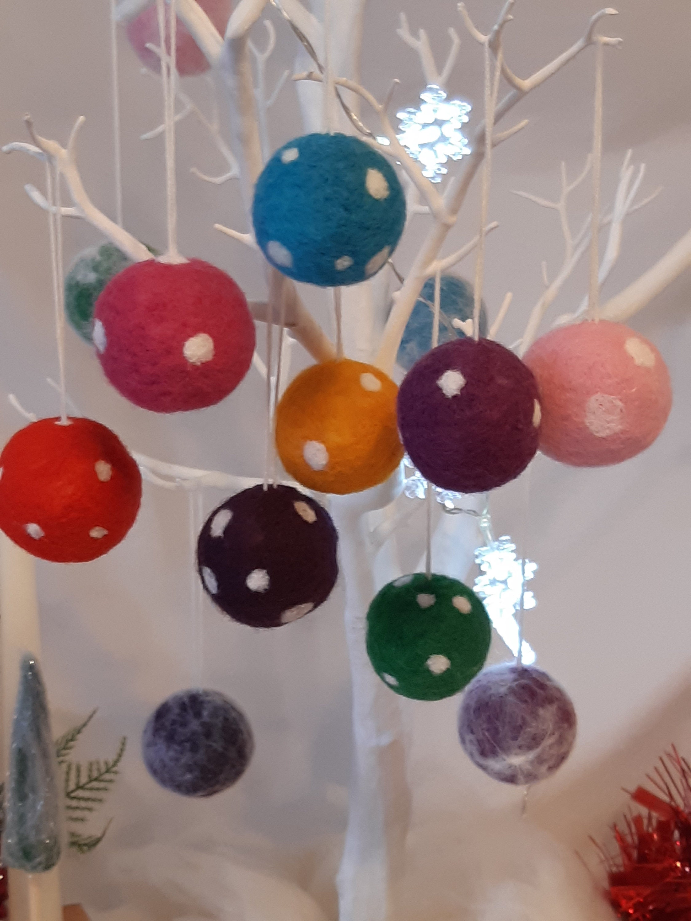 Felted Christmas Tree Baubles Etsy UK