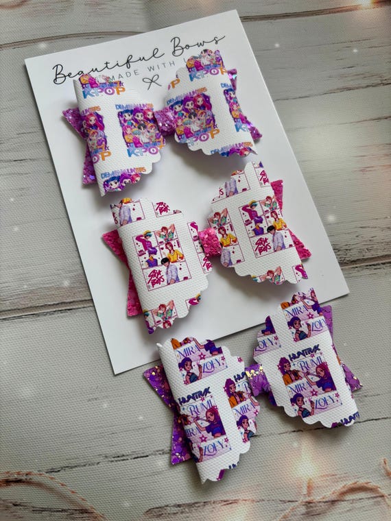 K-pop demon hunter hair bow hair accessories bows huntrx mira Zoey soda pop