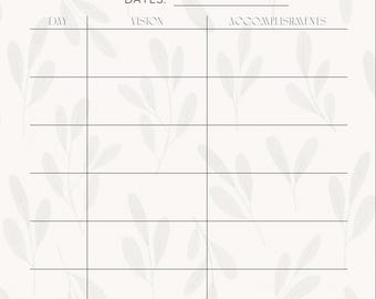 Pregnancy Weekly Goals Tracker Printable | Digital Download | Undated Goal Planner PDF for Pregnancy