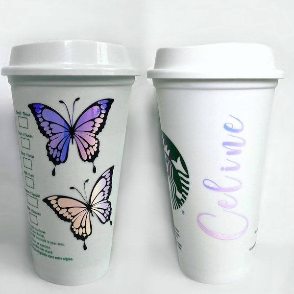 Starbucks Opal Iridescent Butterfly Hot Cup