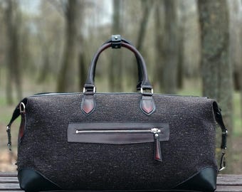 Leder Reisetasche, Weekender für Herren, Sporttasche, Canvastasche