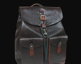 Handmade Leather Backpack, Laptop Travel Rucksack, Cabin Bag
