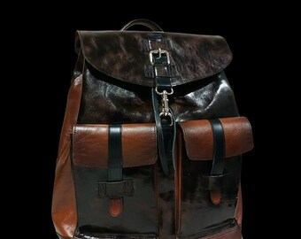 Handmade Leather Backpack, Laptop Travel Bag, Men's Bookbag