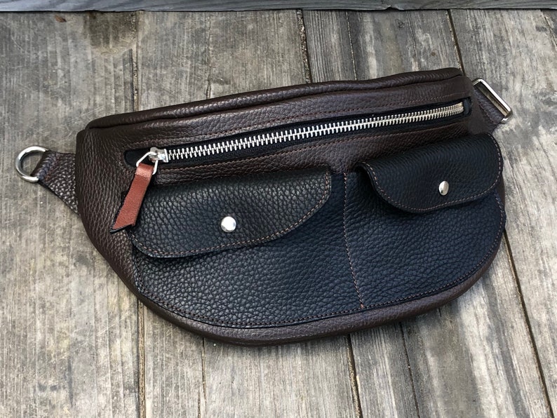 Leather Cross Body Bag waist bag leather belt bag Men Hip Bag Leather casual bag Small Bag Unisex Leather Small Bag Handmade
