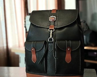 Premium Leather Backpack, Mens 15.6 Laptop Rucksack, Everyday Commuter Backpack, Luxury Brown Leather Bag, Gift for Husband