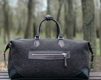 Leather Travel Duffle Bag, Mens Weekender, Gym Holdall,canvas bag