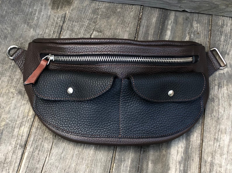 Leather Cross Body Bag waist bag leather belt bag Men Hip Bag Leather casual bag Small Bag Unisex Leather Small Bag Handmade