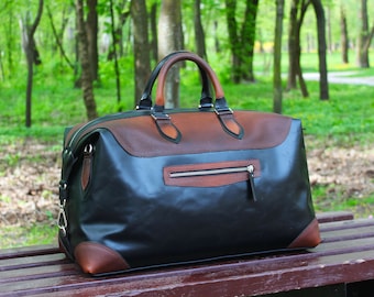 LEATHER TRAVEL BAG, Leather Travel Duffle Bag Mens, Leather Duffle Bag, , Leather Holdall, Leather Overnight Bag, Gym Bag, Weekender bag