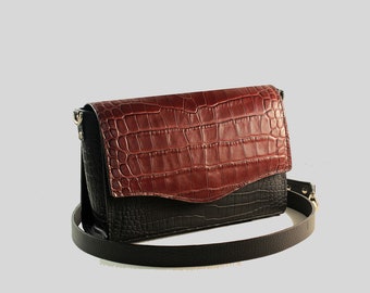 LEREN SCHOUDERTAS, Kleine leren schoudertas voor dames, Leren schoudertas voor dames, kleine leren crossbody tas