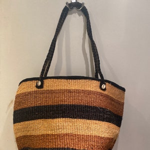African Shoulder sisal bag - purse / Natural fibres- Kenyan handmade shoulder bag