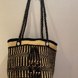 African Handmade Small shoulder Sisal bag- purse / Natural fibres Handmade handbag.