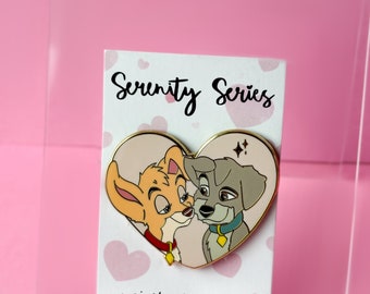 Serenity Series - Lady and the Tramp - Heart Pin - Cute Pin - Animal Pin - Kawaii Pin