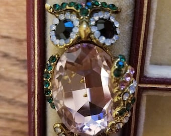 Owl pin, animal pin, owl brooch, gem pin, gem brooch, owl gift, owl jewelry, owl broach, animal jewelry for women, gifts for her, girl pins